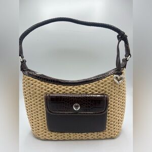 Brighton Woven Tan and Brown Shoulder Bag
